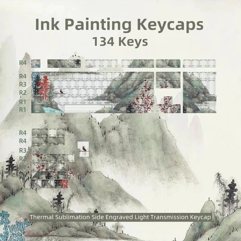 Druk atramentowy Podświetlenie Nasadki klawiszy Boczne grawerowanie dla 61/64/68/75/84/87/96/98/104/108 Przełączniki klawiatur