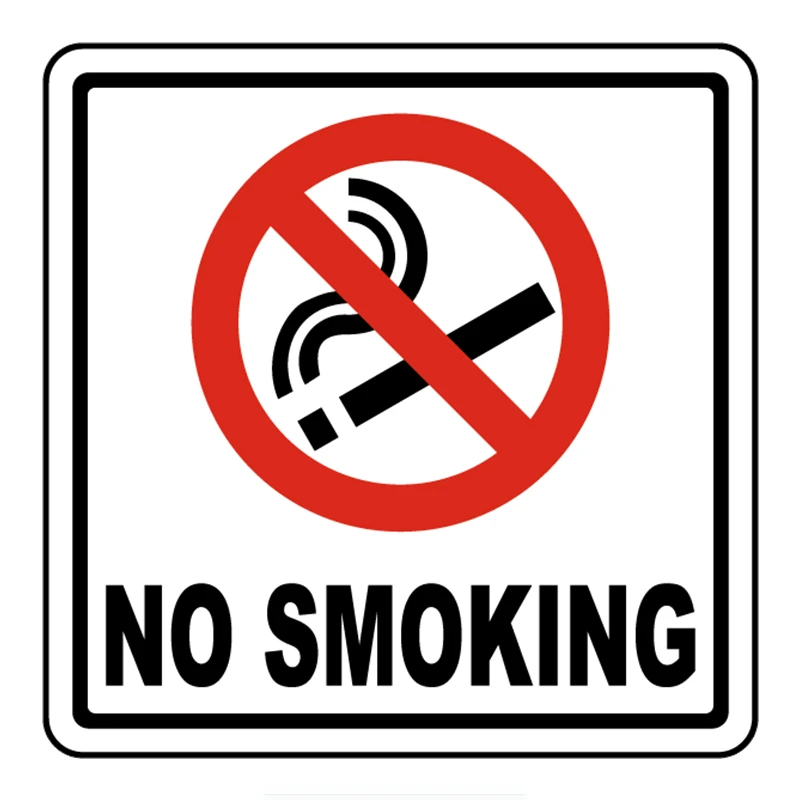 Colorful Funny No Smoking Warning PVC Car Sticker Waterproof Vinyl Decal Auto Motorcycle Window Body Interior Exterior Decor 1PC