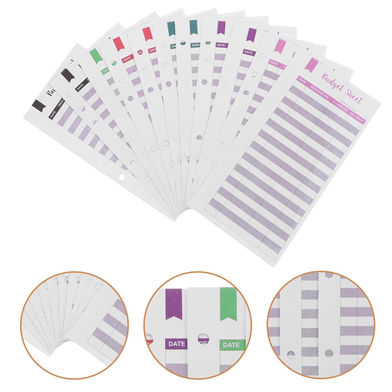 

36 Sheets Budget Envelope Replacement Core Budget Binder Inserts Daily Planner Expense Tracker Cash Sheet Office Accessories