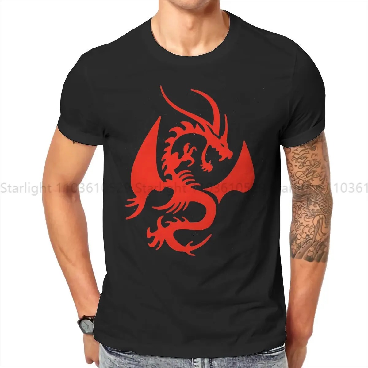 Dragon's Dogma Creative TShirt for Men Red Dragon Round Collar T Shirt Personalize Gift OutdoorWear