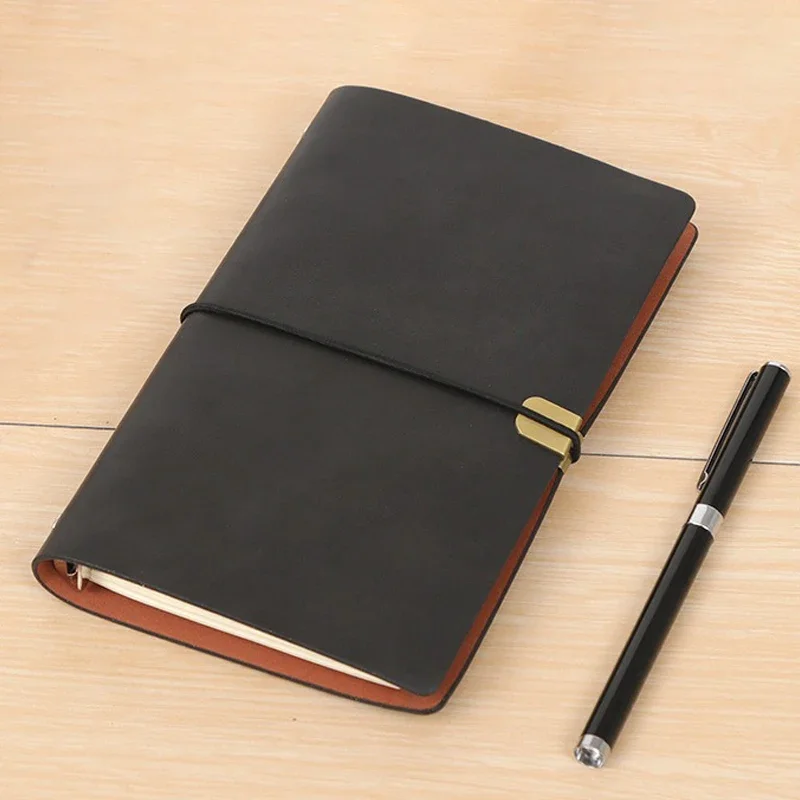 

Journal Notebook Retro Strap Notebook A6 Notepad Pu Soft Loose-leaf Diary Manual Book