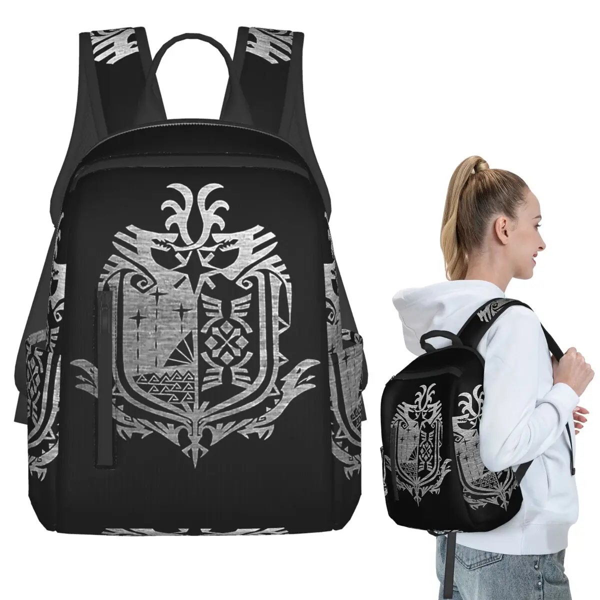 Monster Hunter World Backpack Student BookBag Kids School Bag Computer Shoulder Bags Men Women