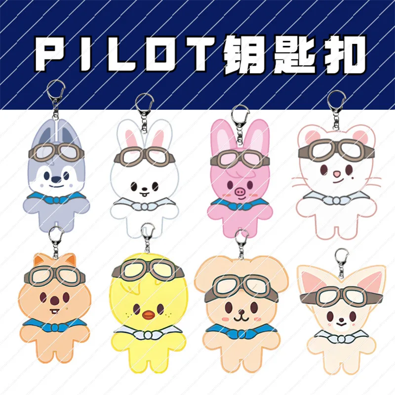 

SKZOO acrylic keychain couple souvenir Stray kids keychain pilot backpack pendant anime peripheral birthday gift