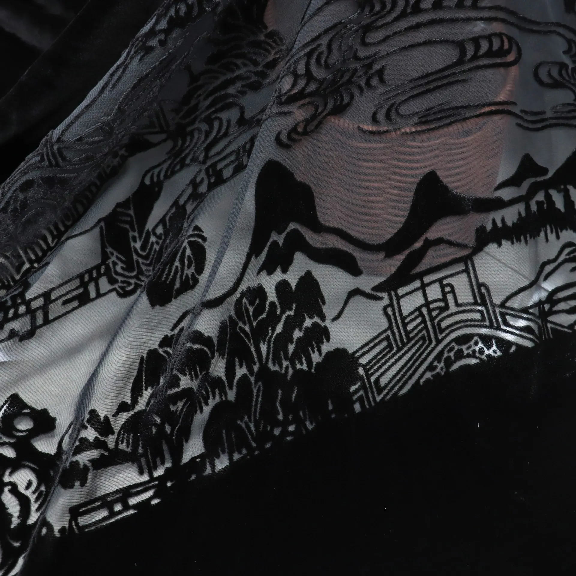 

Woven Silk Monochrome Positioning Burnt out Velvet Fabric Nightdress Women's Textile Fabric