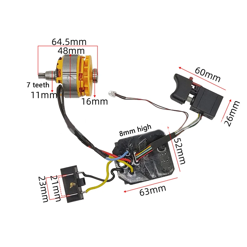 Suitable For Dayi 2106/161/169 Brushless Electric Wrench Drive Sensorless Assembly Angle Grinder Accs Motor Control Board Switch