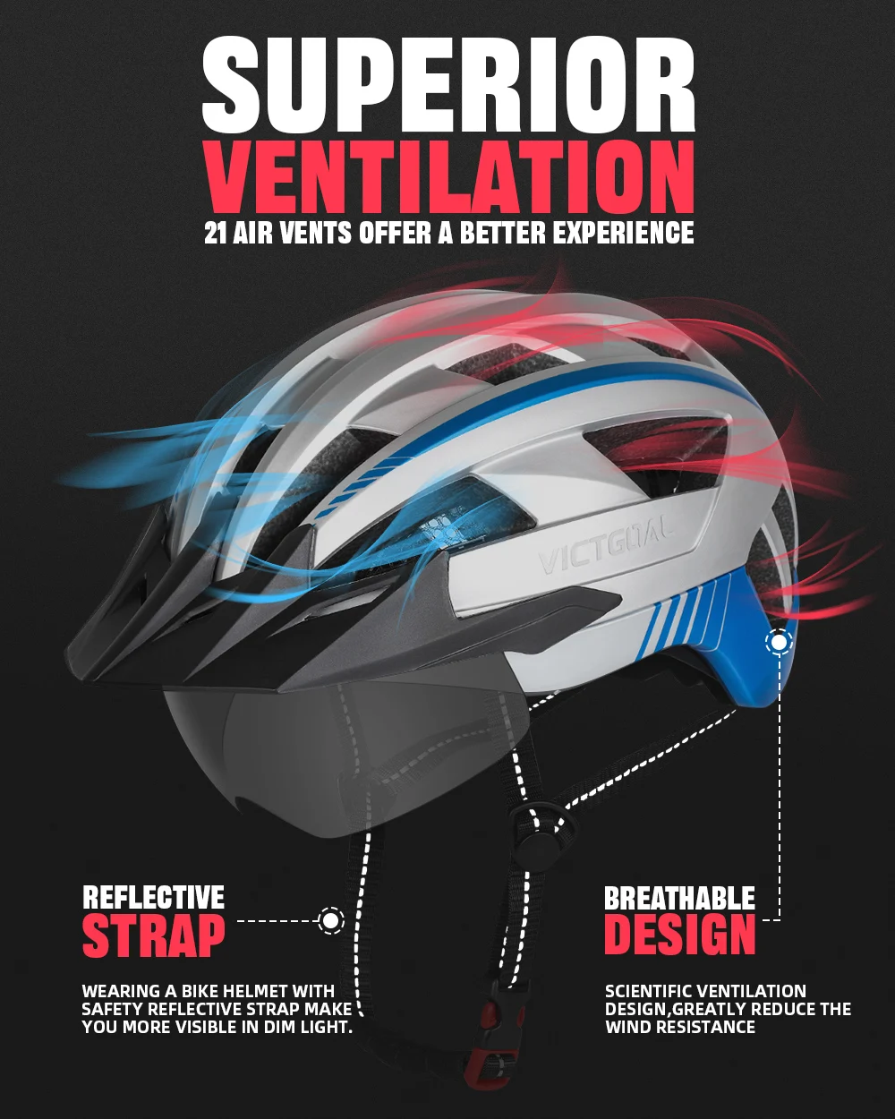 Cascos de Ciclismo VICTGOAL para Adultos con Visera y Gafas, para Hombres y Mujeres, con Luz Trasera USB, Cascos de Seguridad para Bicicleta de Montaña, Bicicleta de Carretera y Scooter Eléctrico