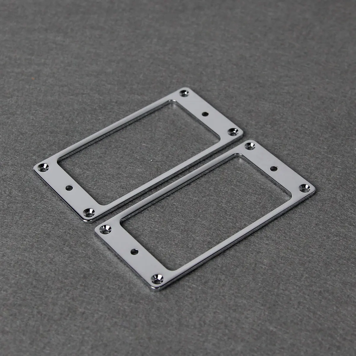 FLEOR 2pcs Metal Flat Guitar Humbucker Pickup Mounting Rings Frame Chrome