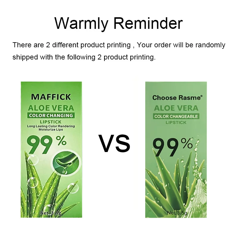 Rossetto Aloe Vera Warm Change per una protezione delle labbra a lunga durata, idratante e che cambia colore, cambiamento di colore magico