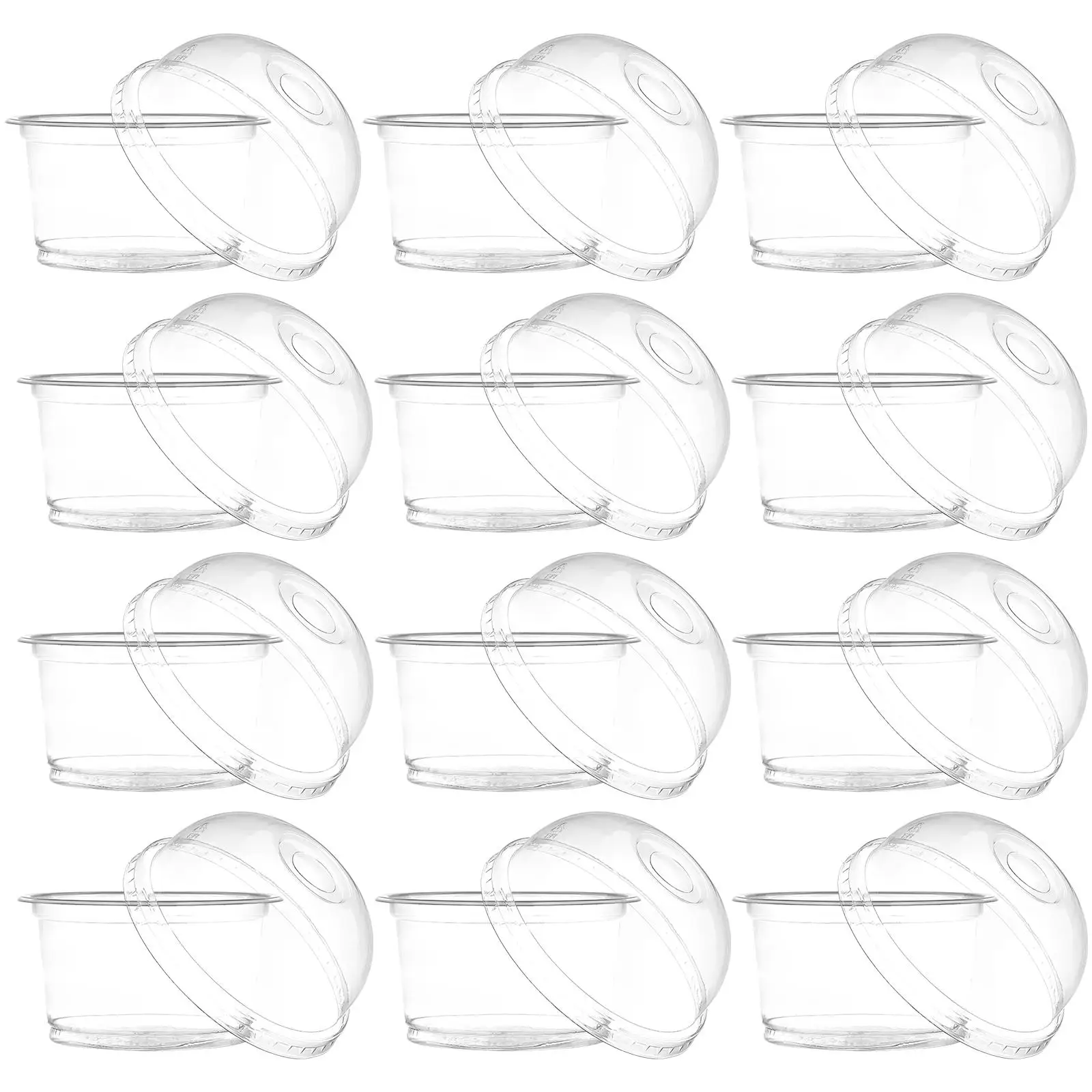 

50 Pcs Dessert Clear Plastic Sweet Treats Containers Dessert Clear Plastic Cups With Lids Cups Lightweight Food Grade