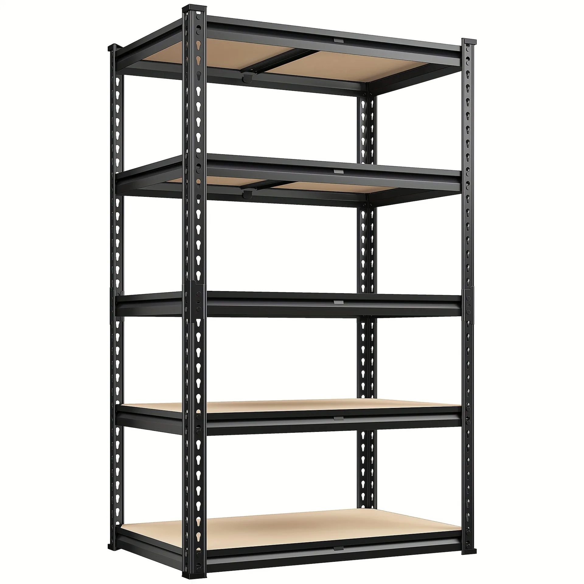 

Heavy Duty Adjustable Metal Storage Shelves 4 Tier Black