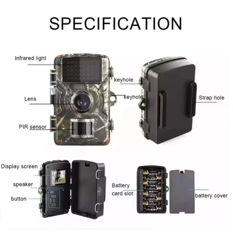 Hunting Trail Camera 16MP 1080P 940nm Infrared Night Vision Motion Activated Trigger Security Cam Outdoor Wildlife Photo Traps