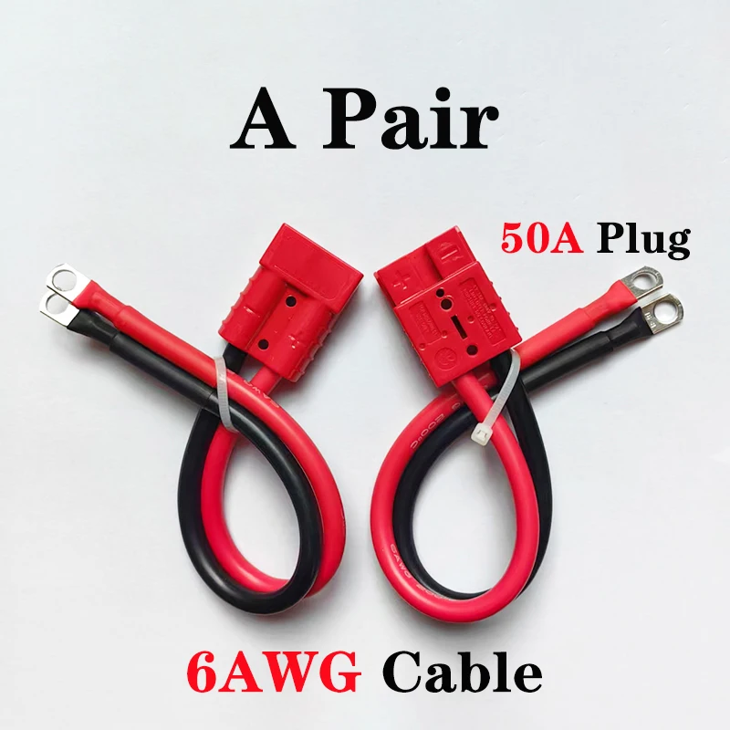 50A 120A 175A Schnellanschluss-Stecker mit 0,2 6 7 8AWG Silikondraht M6 M8 M10 Anschlussklemmen für Gabelstapler-Batterieladung und -Verlängerung