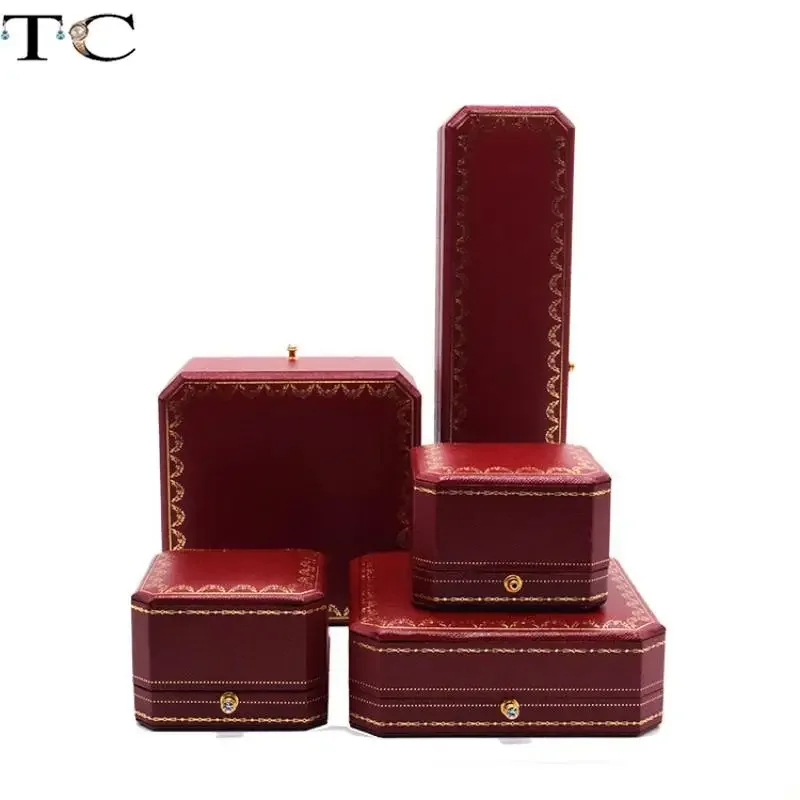 Octagonal Jewelry Box with Pattern Snap Button Jewelry Storage Packaging Gift Box Ring Necklace Bracelet Box