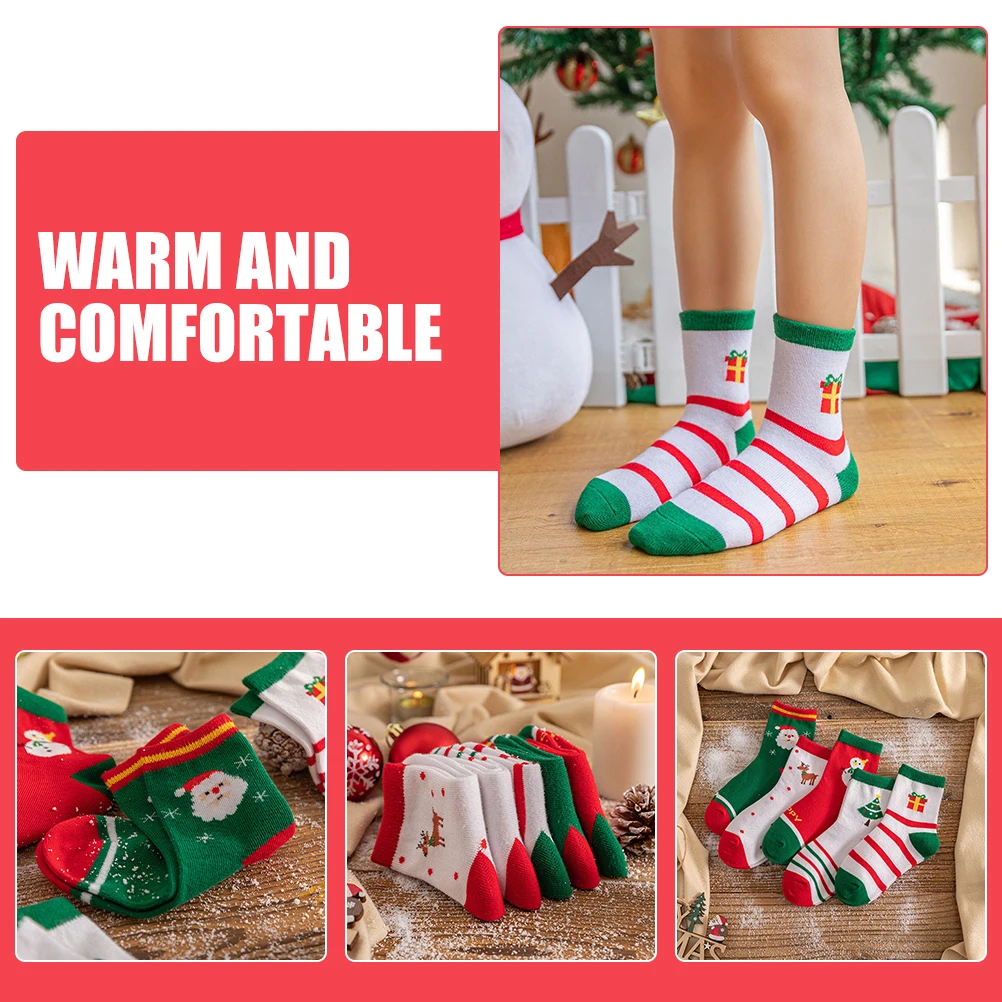 

5 Pairs Kids Cotton Christmas Socks Girls Short Spring Autumn XL 9 12 Years Cute Patterned Stockings Children Wear