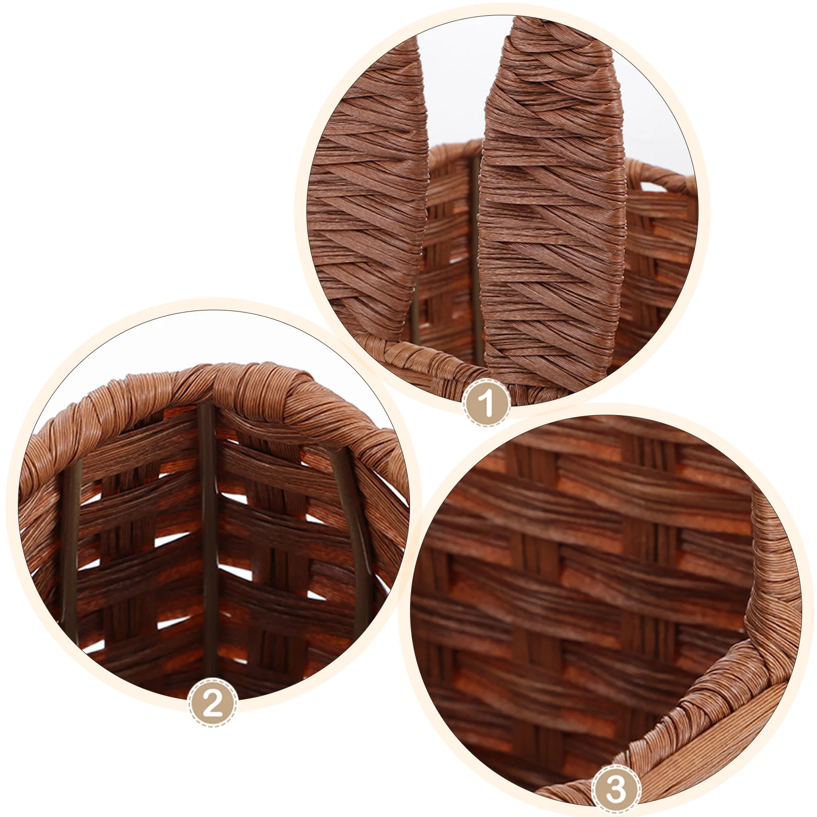 

Big Eared Rabbit Woven Basket Kitchen Egg Flower Decorative Storage Baskets Rattan Picnic Camping Garden Party Household