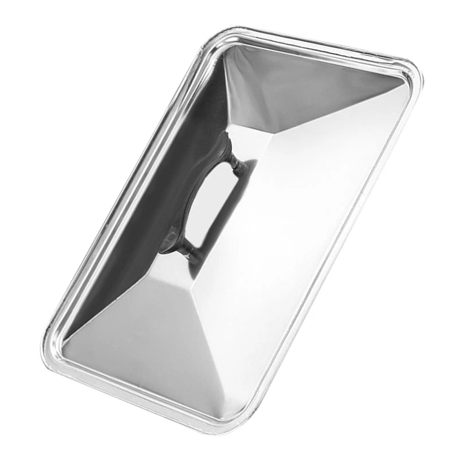 Stainless Steel Rectangular Baking Pan Lid Splash-Proof Heat-Resistant Handle Kitchen Cover for Deep Baking Tray Multipurpose