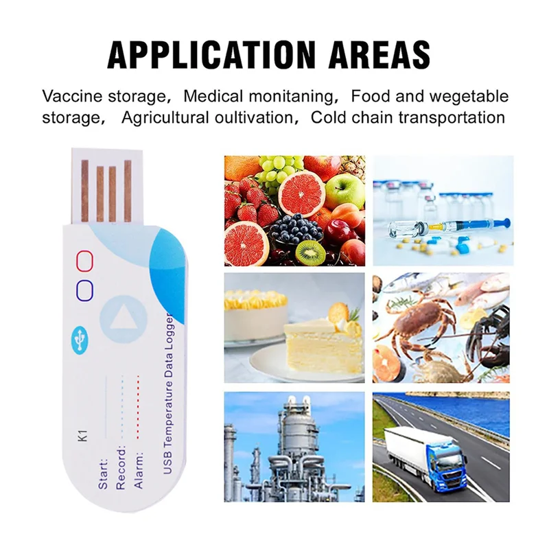 

A68Z 5X USB-регистратор данных о температуре, 14400 точек, USB-отчет, 60-дневный одноразовый рекордер IP65