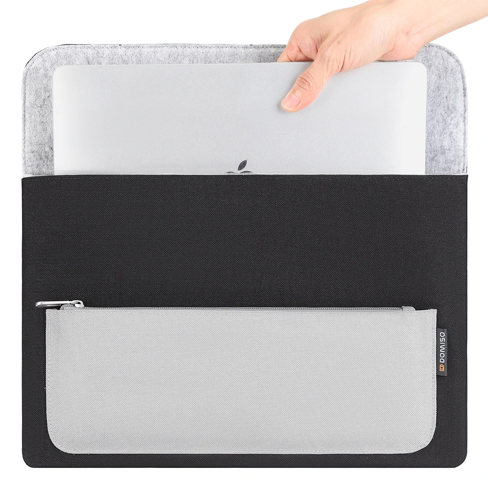 DOMISO 14 Capa para laptop de 15,6 polegadas Bolsa resistente à água para computador com bolso pequeno