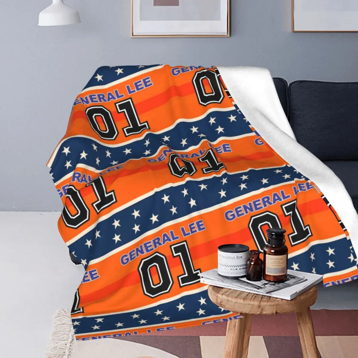 Dukes Of Hazzard Good Ol' Boys Racing Car 01 General Lee Blanket  Flannel Throw Blanket Bedding for Bed Travel Home Sofa