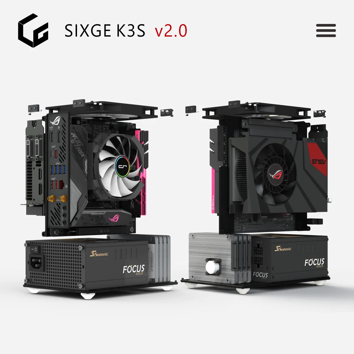 Version 3.0] SIXGE K3S chassis, SFX mini ITX water-cooled A4 GHOST