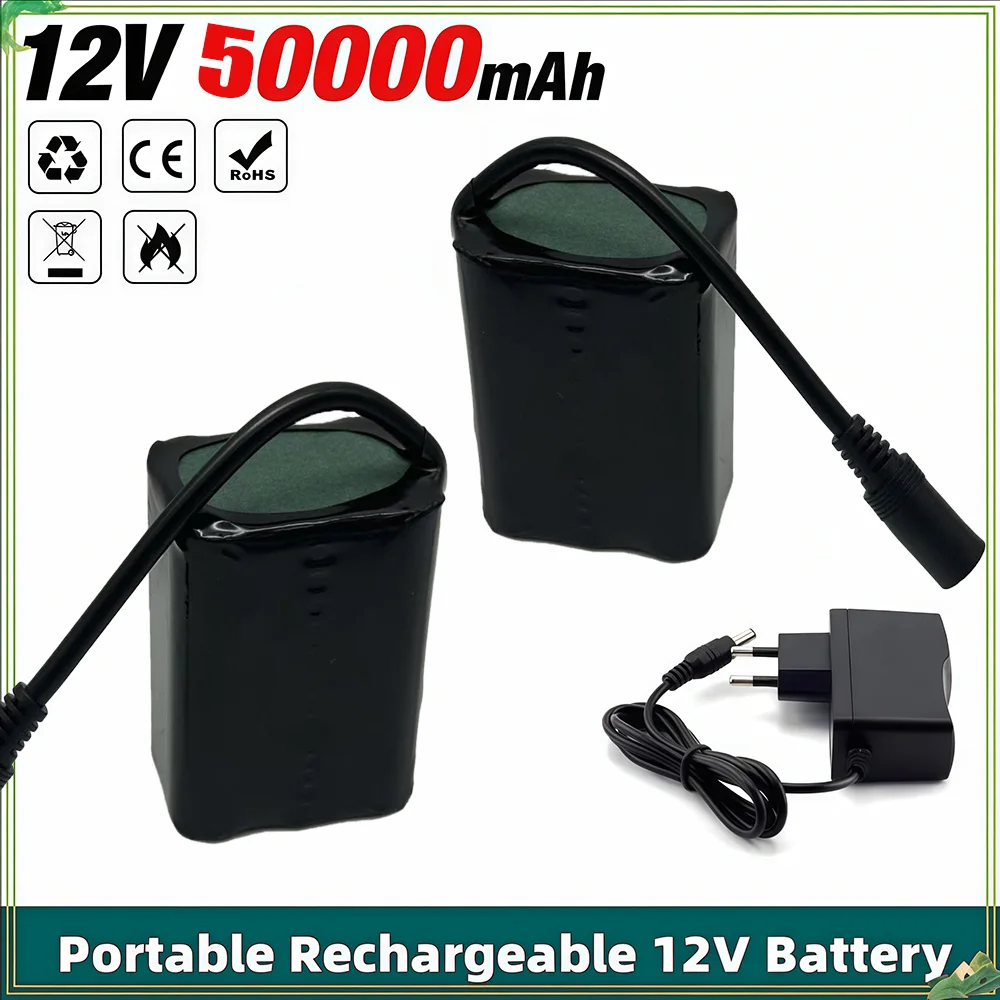 

12V 3S2P Battery 60000mah 18650 Li-ion 60Ah Rechargeable Batteries with BMS Lithium Battery Packs Protection Plate +Charger