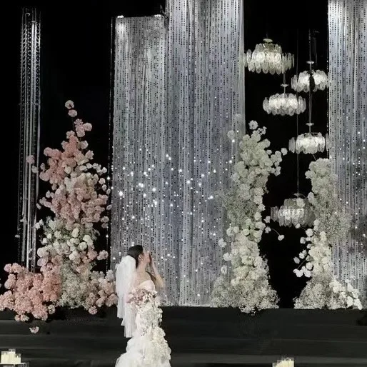 

25 new wedding hall wrought iron prop lamp feather crystal chandelier leaf lighting wedding prop banquet hall chandelier