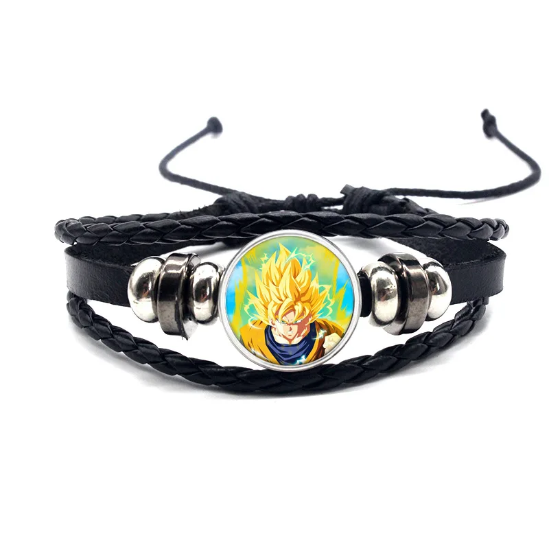 Dragon Ball Son Goku ręcznie tkana bransoletka postać z anime dzianinowa para lina łańcuszek bransoletka dla chłopców dziewcząt świąteczne prezenty