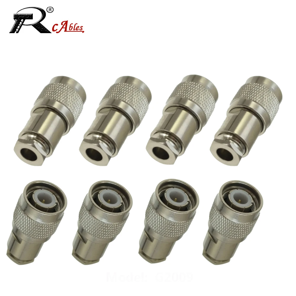 موصل TNC ذكر التوصيل المشبك ل RG58 RG142 LMR195 RG400 RF كابل محوري RF موصل محوري سلك محطة