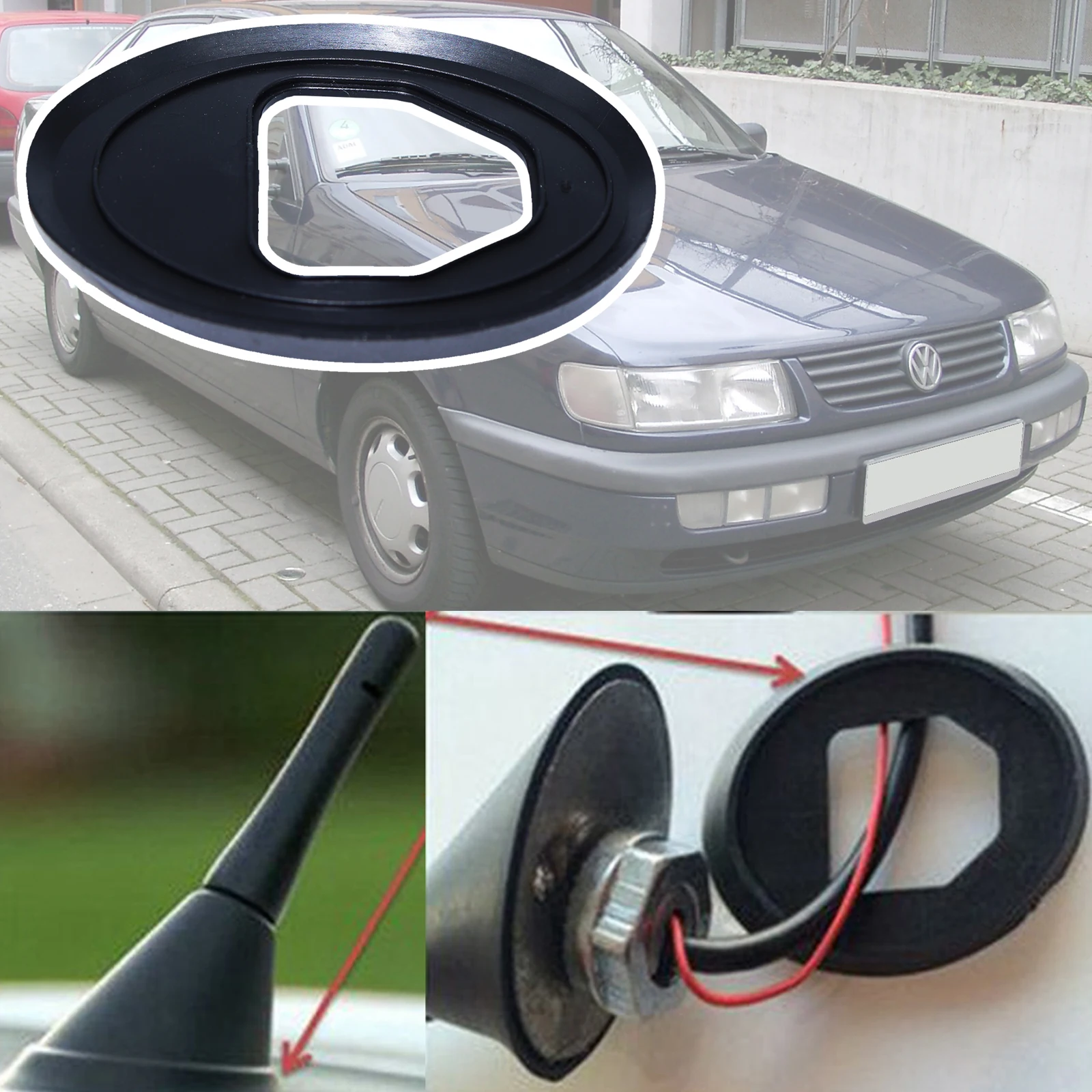 

For VW Passat B4 B5.5 1993 1994 1995 1996 1997 - 2005 Car Roof Mast Whip Aerial Antenna Rubber Base Gasket Seal Pad Accessories