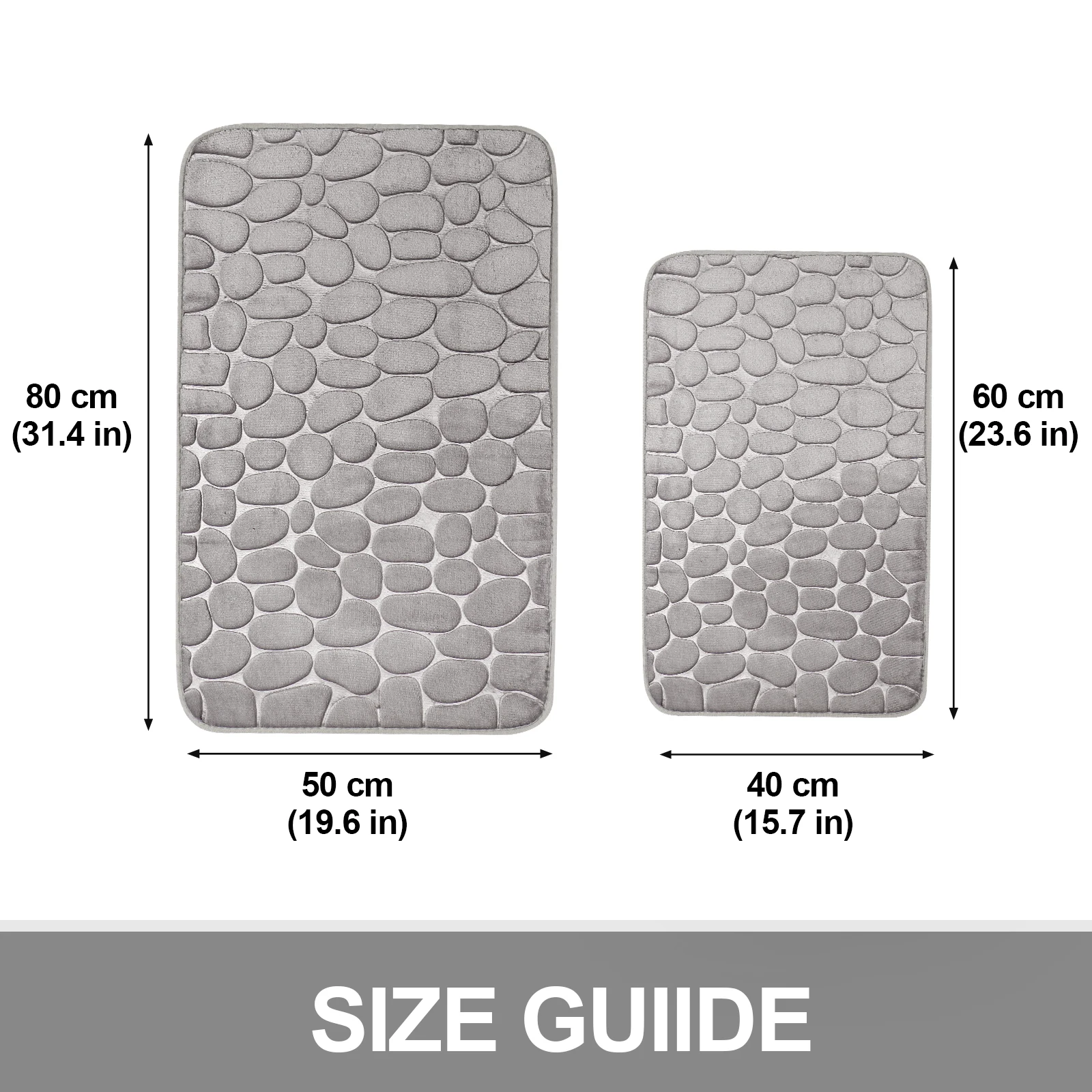 Bathroom Foot mat Memory Foam Pad Cobblestone Embossed Bathroom Bath Mat Non-slip Carpets Rapid Water Absorption Shower Room Mat