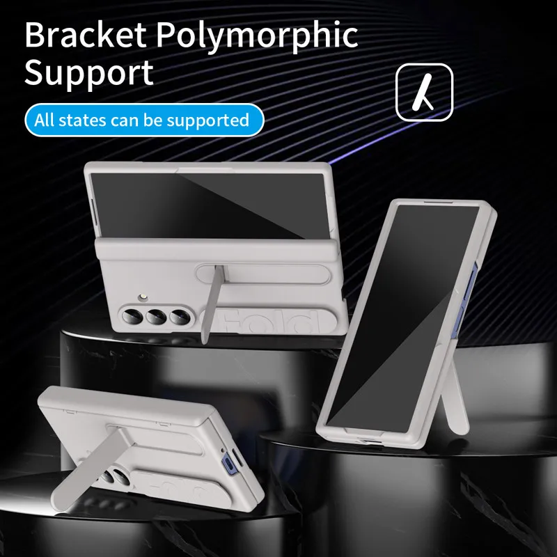 

Чехол для Samsung Galaxy Z Fold 7, чехол ELVEV с защитой от падения, приятная для кожи текстура, жесткий браслет из ПК, кронштейн для телефона