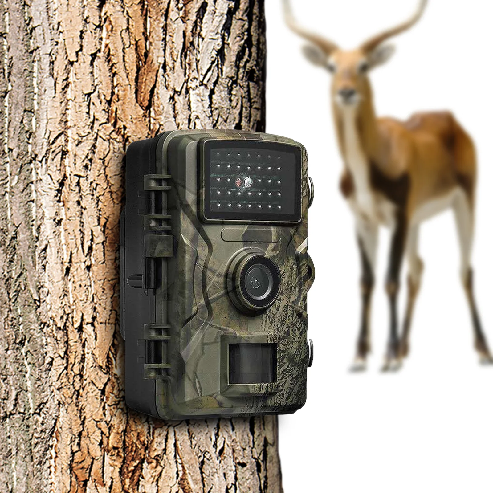 Mini Hunting Camera (Battery and TF Card Not Included) IP66 Waterproof Trail Cam for Outdoor Wildlife Surveillance & Home Safety