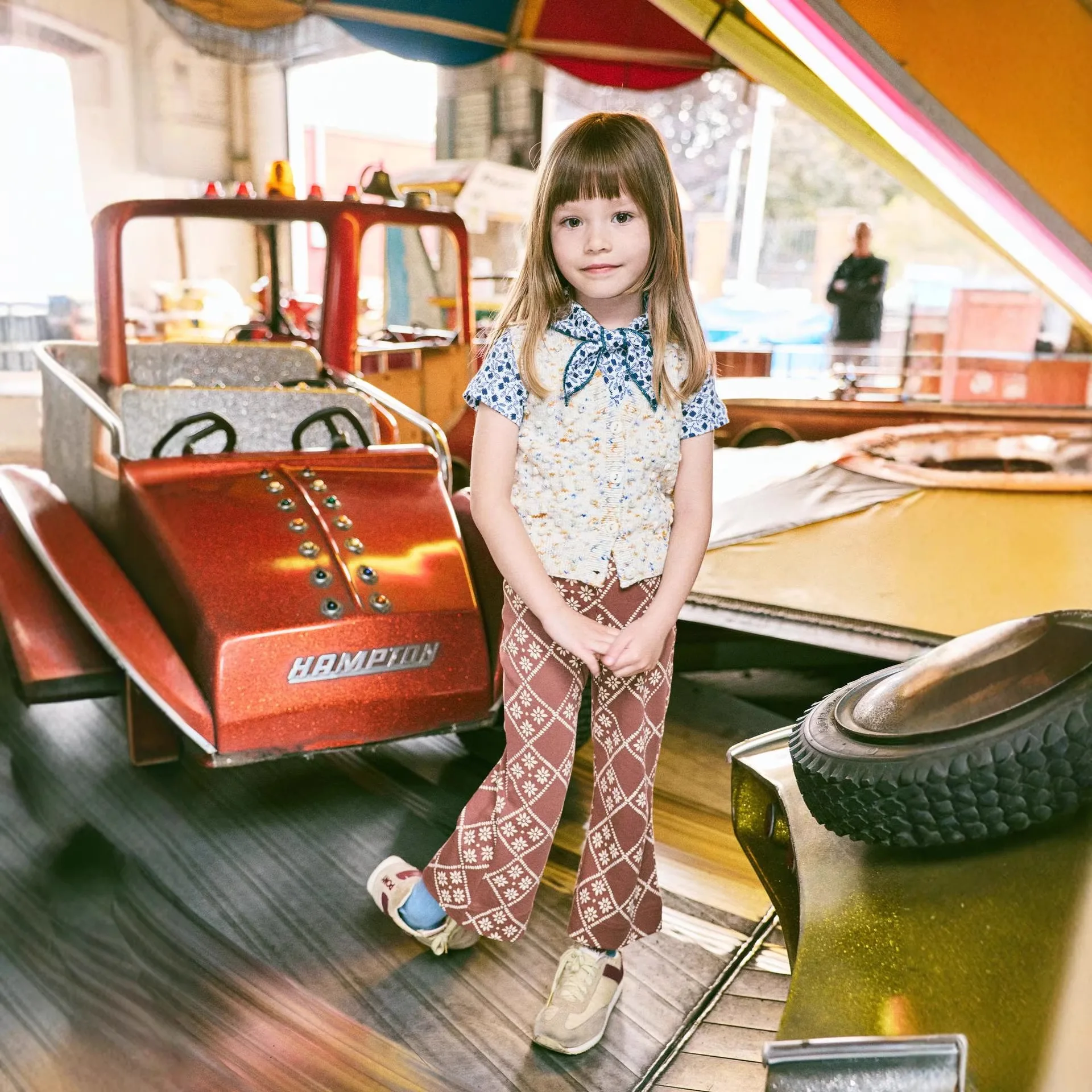 Children's Sweater 2026 Summer MP Retro Country Style Girls' Fixed-dye Popcorn Knit Vest and Skirt Set