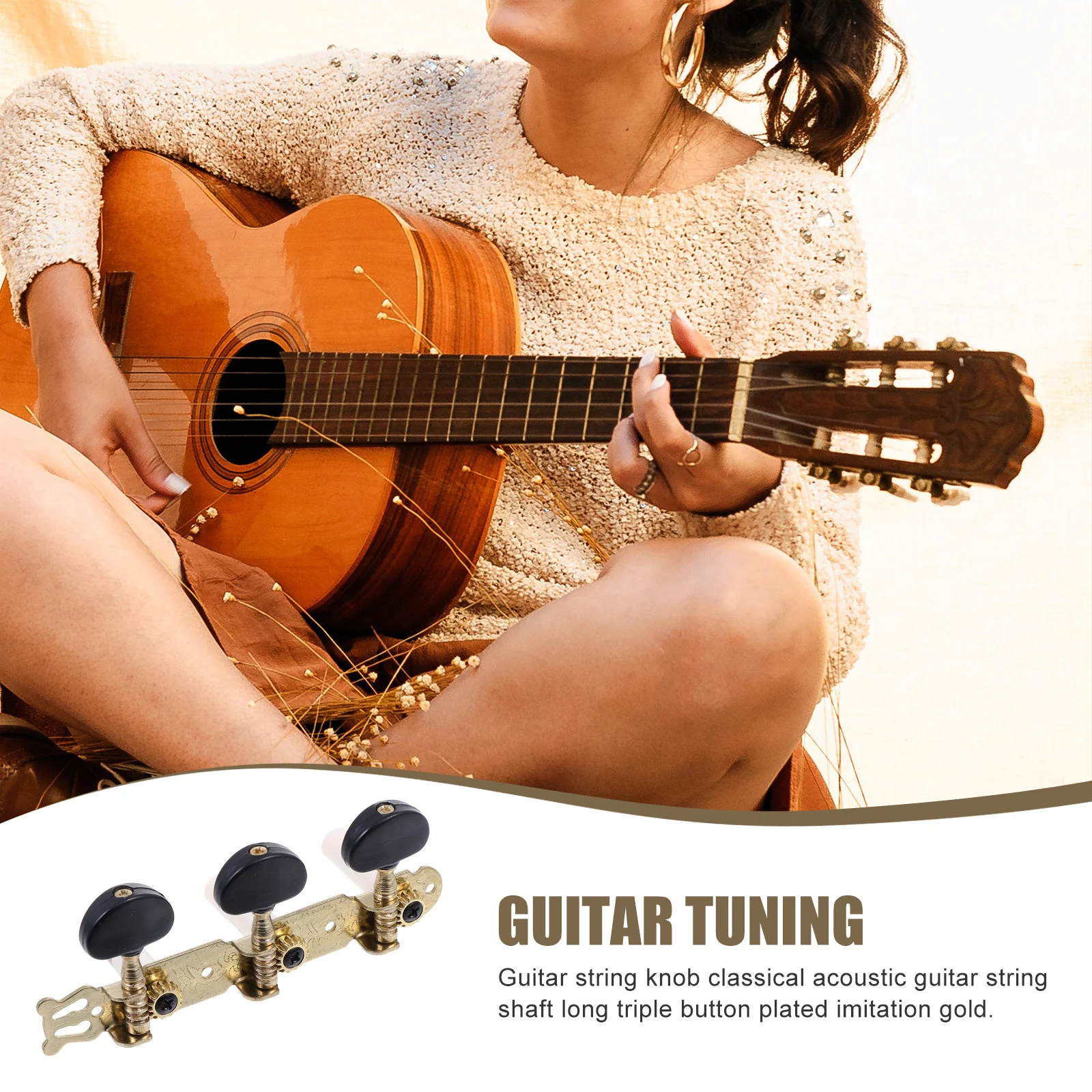 

2Pcs Guitar String Pegs -Shaped Fully Enclosed Acoustic Guitar Tuners Durable Tuning Pegs Accurate Fast Tuning