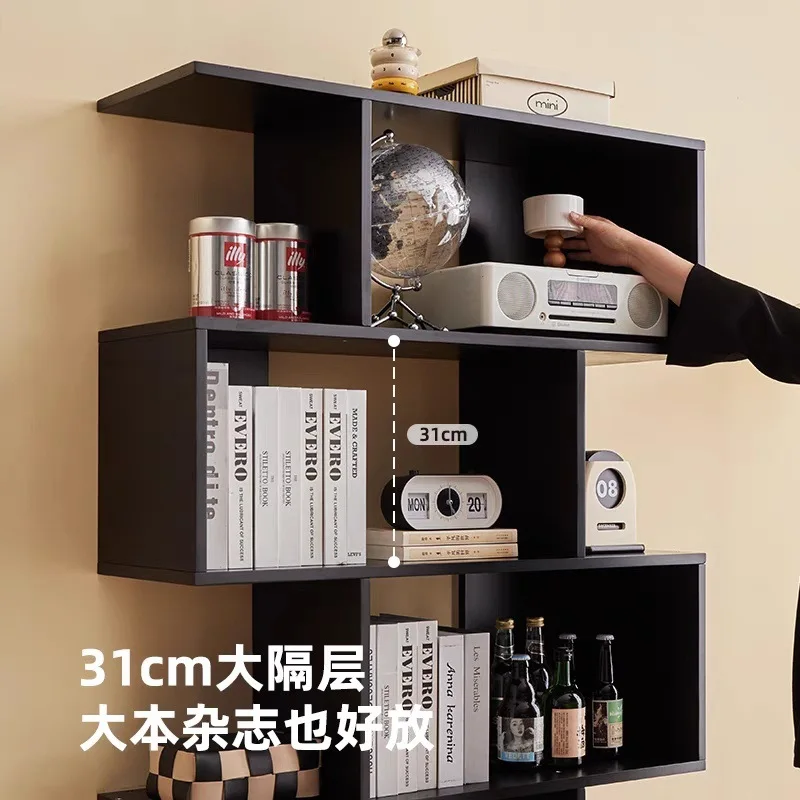 

Книжная полка от пола до потолка Бытовая полка У стены Многослойная сетка для гостиной Современная простая витрина для хранения