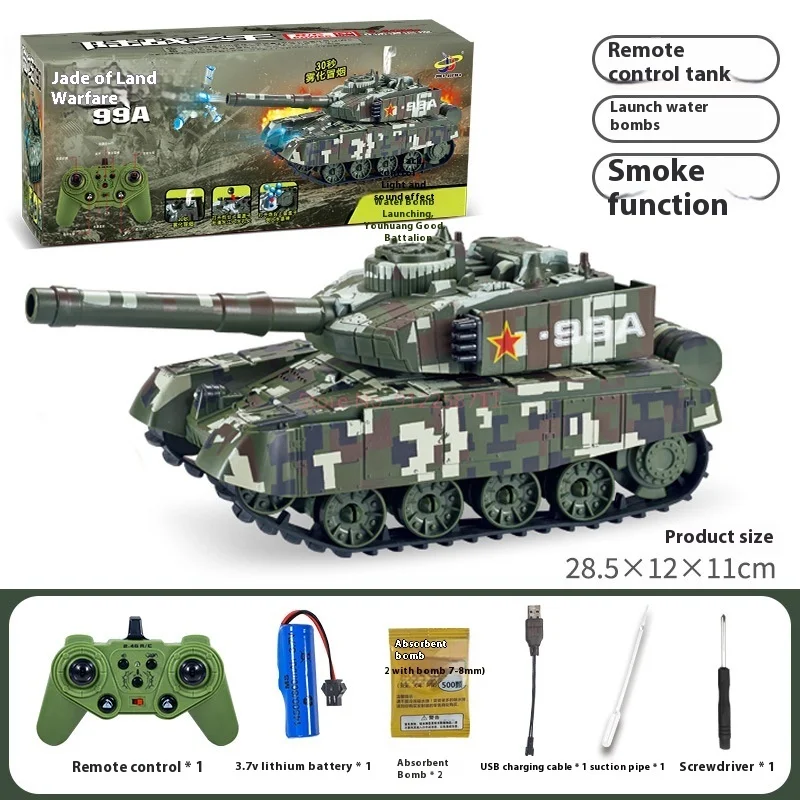 Tracked Rc Tank Electric Shooting Boys Battle Armored Vehicle Remote Control Combat Toy Military Crawler Durable Model