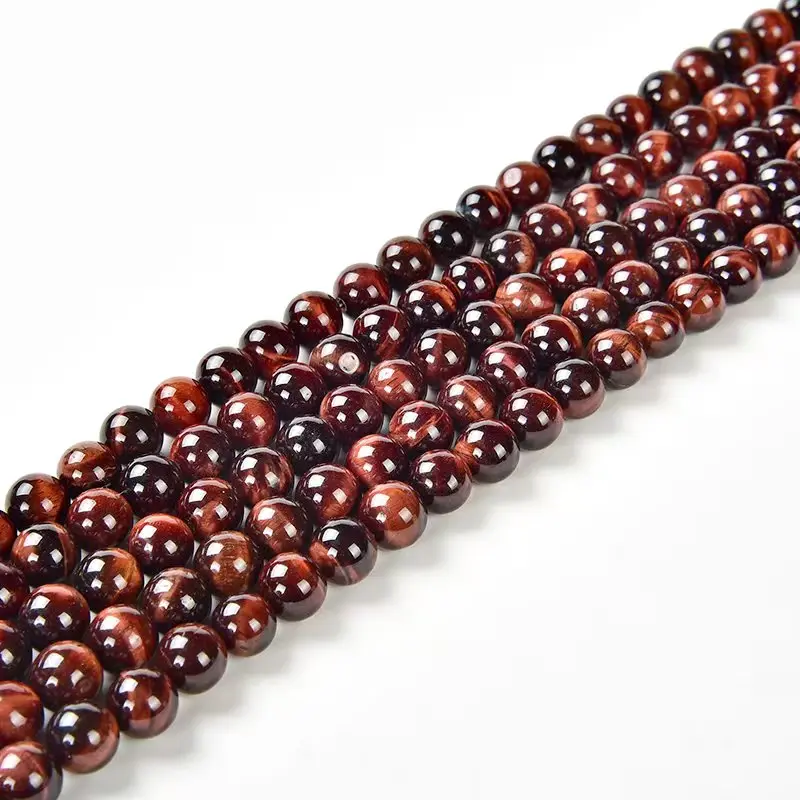 

Genuine Natural Red Tiger Eye AAA Gemstone Round Loose Beads for Jewelry Making DIY Bracelet