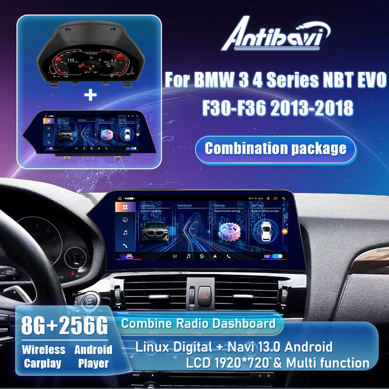 Car Digital Dashboard Cluster For For BMW 3 4 Series (NBT EVO ) F30-F36 2013-18 Panel Cockpit Voor Radio Android 13.0 Player