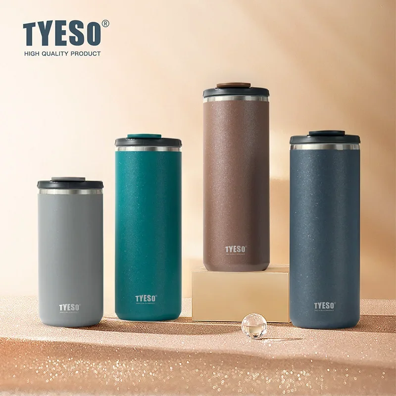 Tyeso Premium 304 Stainless Steel Travel Tumbler Large Capacity Office Car Cup Insulated Drinkware Portable for Hot Cold Drinks