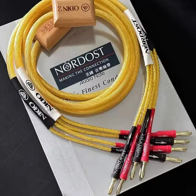 Een Paar Nordost Odin 2 Sterling Zilveren Luidsprekerkabel Bananenstekker 2 Tot 2 Enkele Kabel 2 Tot 4 Biwire Hifi Audio Luidspr