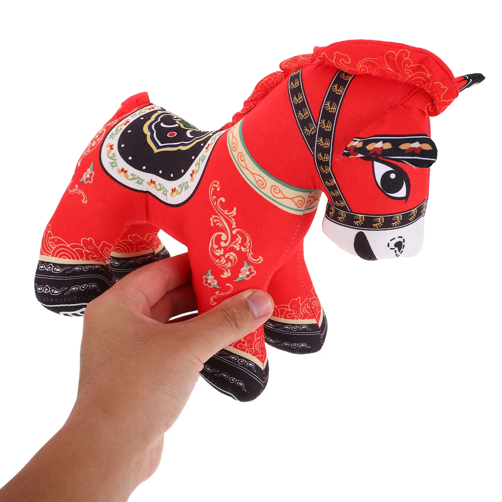 

Stuffed Animal Horse 2026 Chinese Zodiac Mascot Lunar New Year Festive Decor Soft Comfortable Animal Figure for Kids Collectors