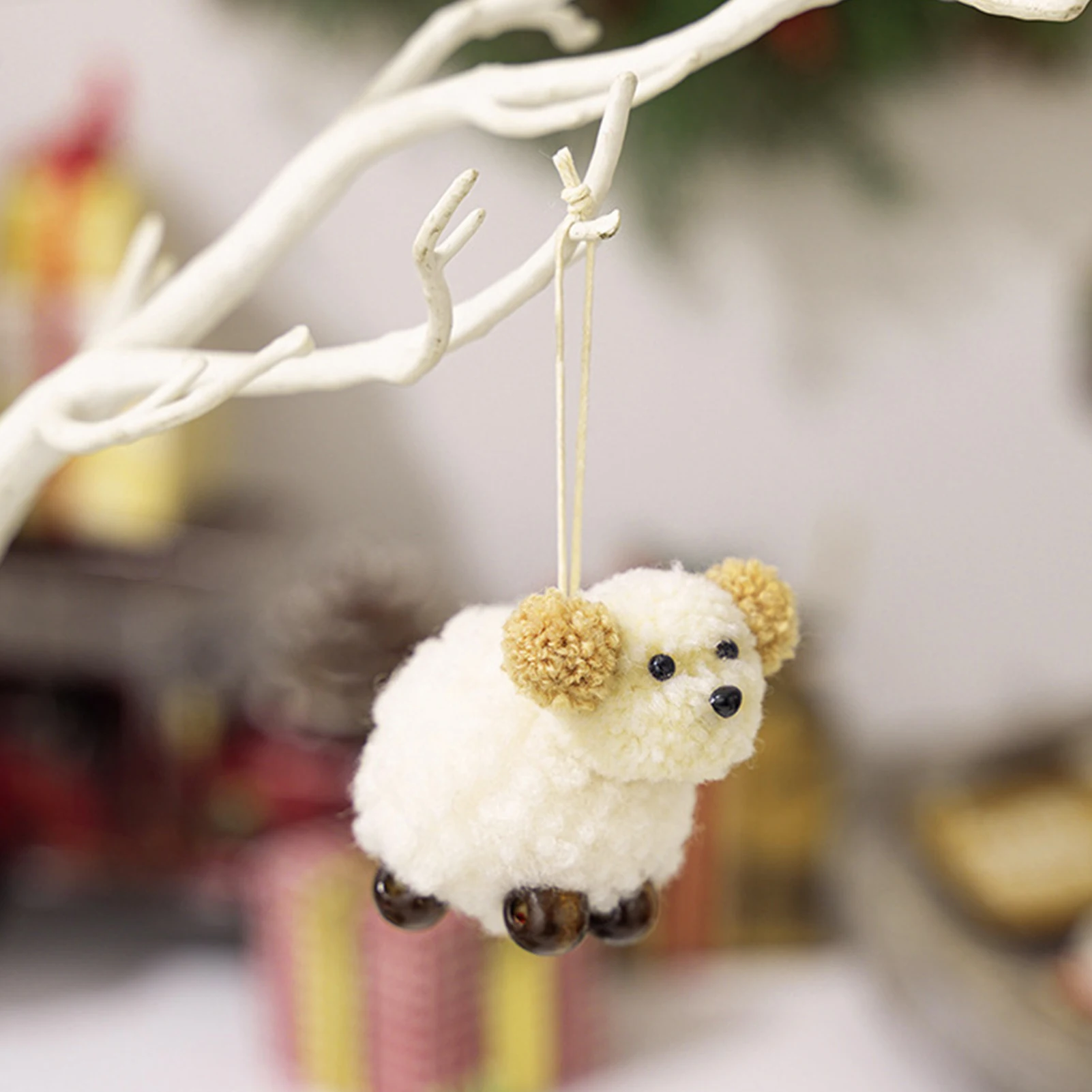 Felt Puppy Pendant Cute Plush Hanging Ornament Set For Christmas Tree Backpack Pendants Creative Holiday Key Rings Gift