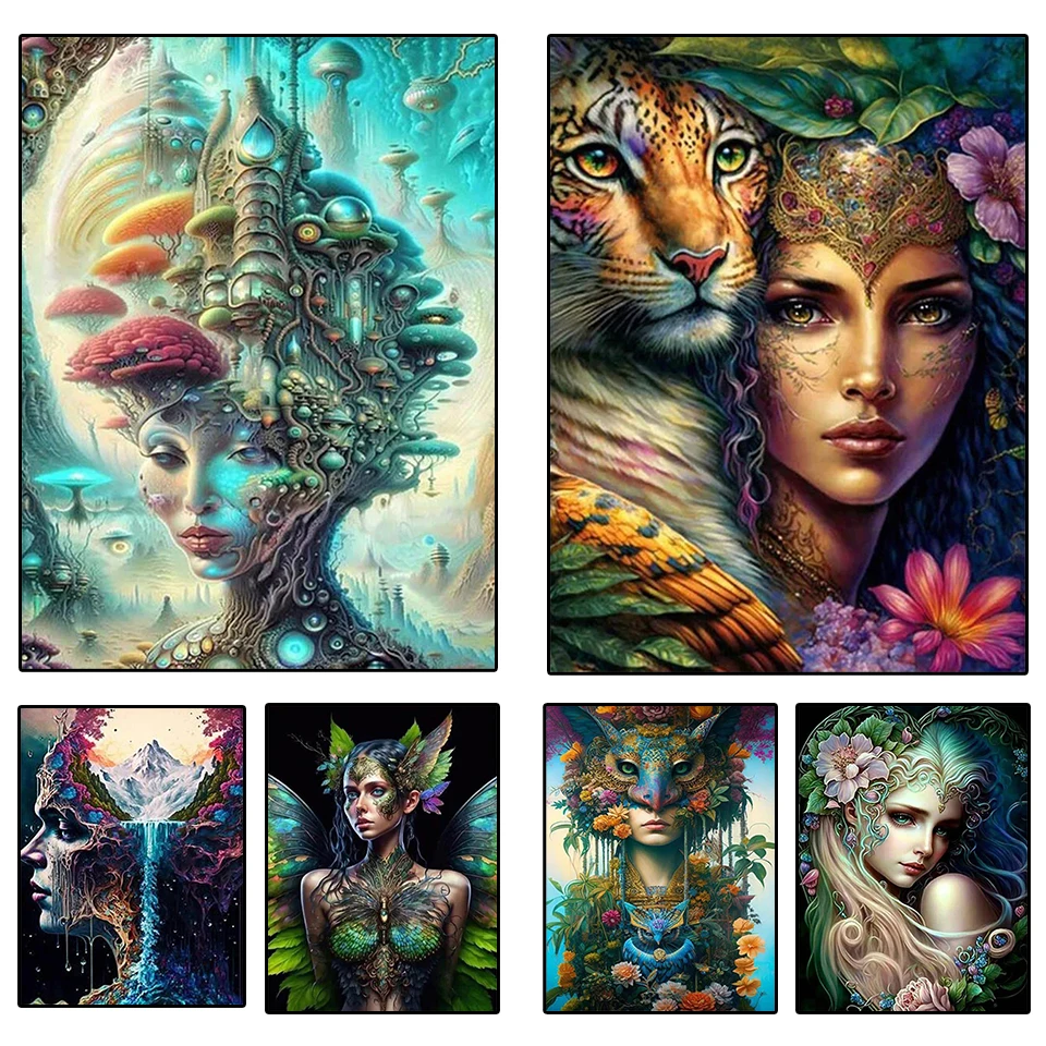 Dream Woman Diamond Art Girl Fairy 5D Full Round New 2023 Diamond Painting Portrait Painting Children's Hobbies