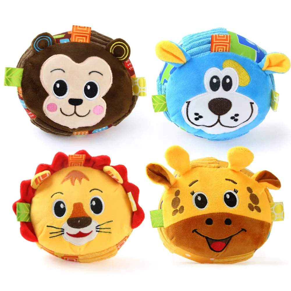 Plush Dog Soft Fur Rattan Balls Voice Toys Ball Interactive Pet Dog Toys and Moving Ringtones Fun Chewing Toys Animal Shape
