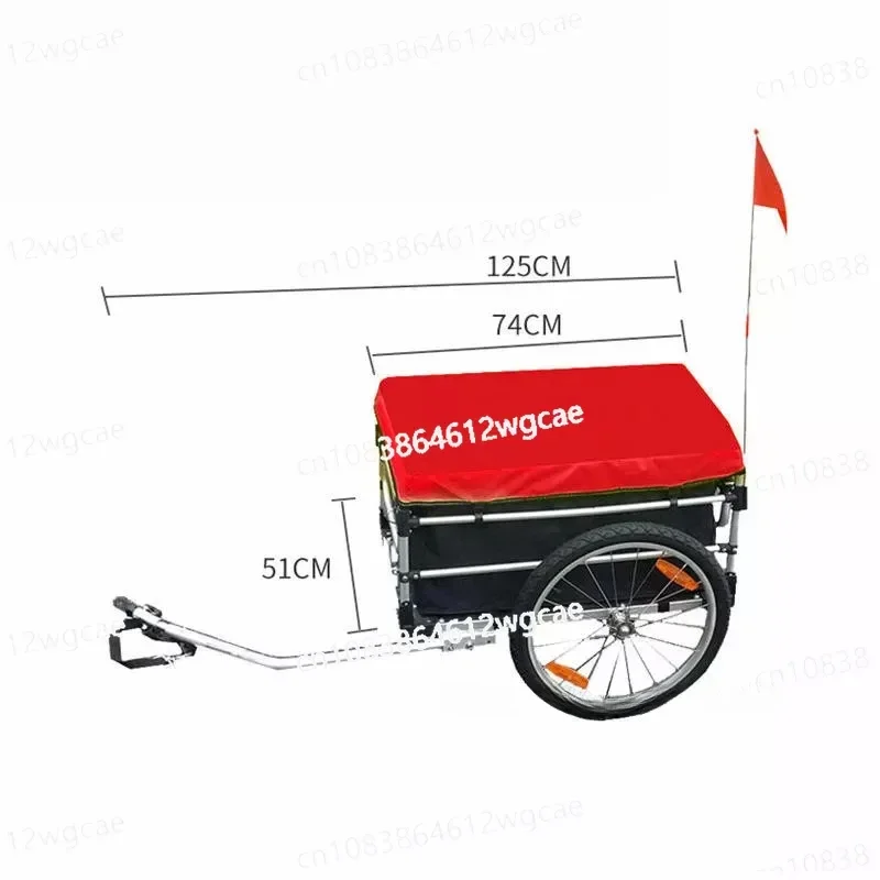 2 in 1 Bicycle Trailer & Hand Cart, Aluminium Alloy Frame Bike Cargo, 20 Inch Big Wheel Luggage Truck