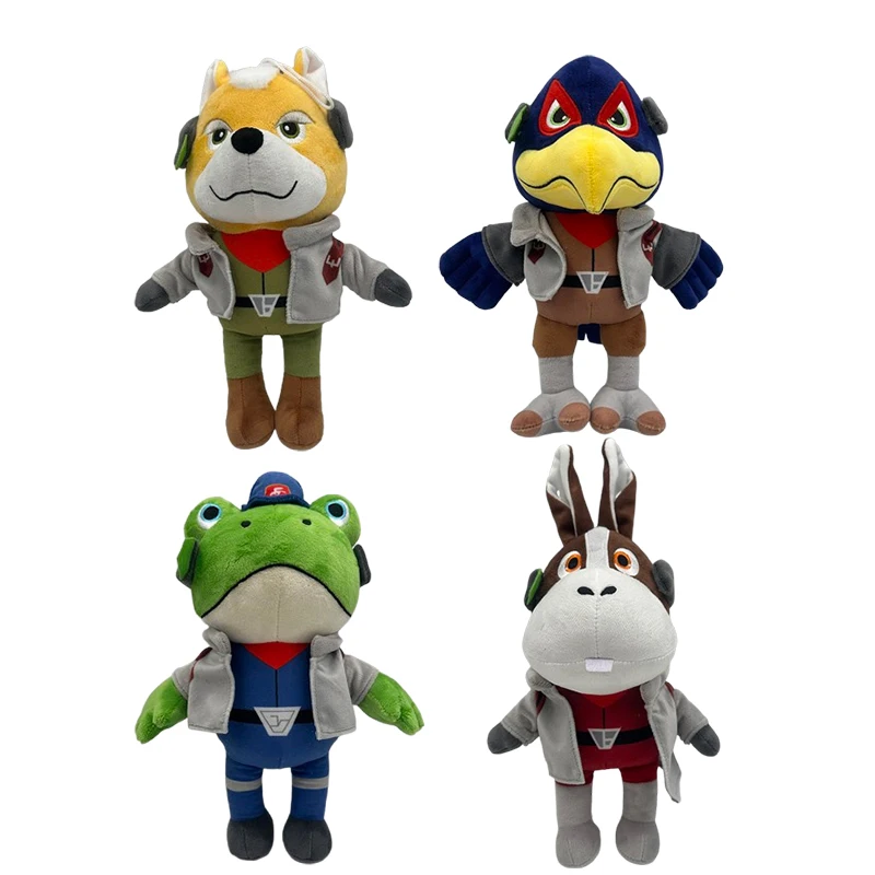 Star Fox Series Plush Toy - Soft Stuffed Figure of Falco Peppy & Slippy Cute Game-Themed Home Decor & Birthday Gift for Fans