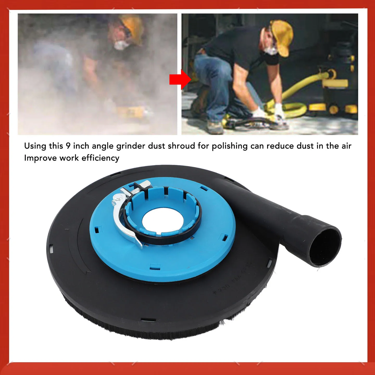 9 Inch Angle Grinder Dust Shroud Surface Grinding Dust Shroud for 230mm 9 Inch Angle Grinder Blue Black B-230L