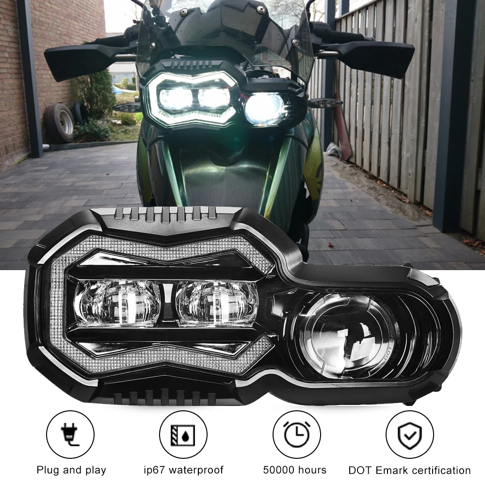 

Emark E24 Approve Headlamp With DRL For BMW F 650 700 800 GS ADV F800gs 2008-2018 F800R LED Projector Headlight,Fog Lights