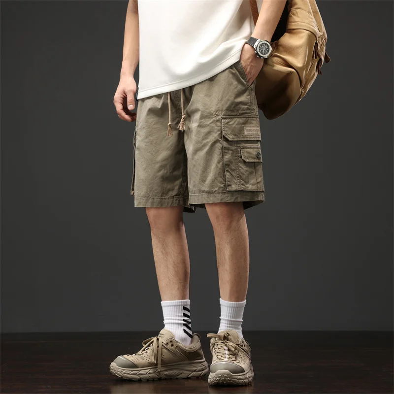 

Men's summer thin loose shorts sports casual fashion men wear overalls five quarter pants