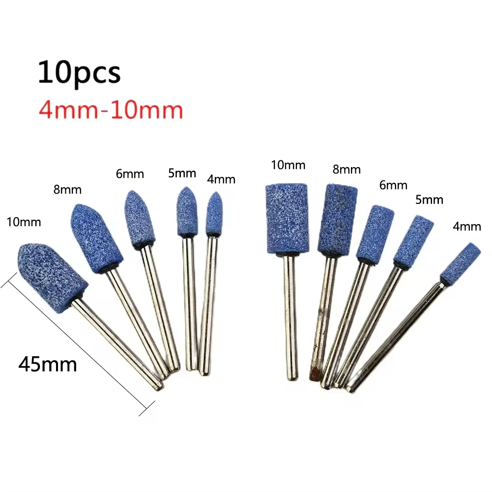 

10pcs Blue Abrasive Mounted Stone Rotary Tool Grinding Burr Wheel 1/8 inch Shank for Dremel Power Tools